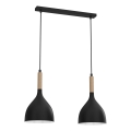 Hängeleuchte NOAK WOOD 2xE27/15W/230V schwarz/Buche