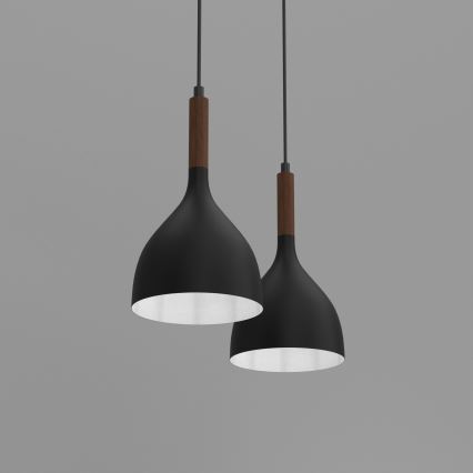 Hängeleuchte NOAK WOOD 2xE27/15W/230V schwarz/Buche