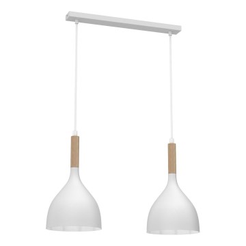 Hängeleuchte NOAK WOOD 2xE27/15W/230V weiß/Buche