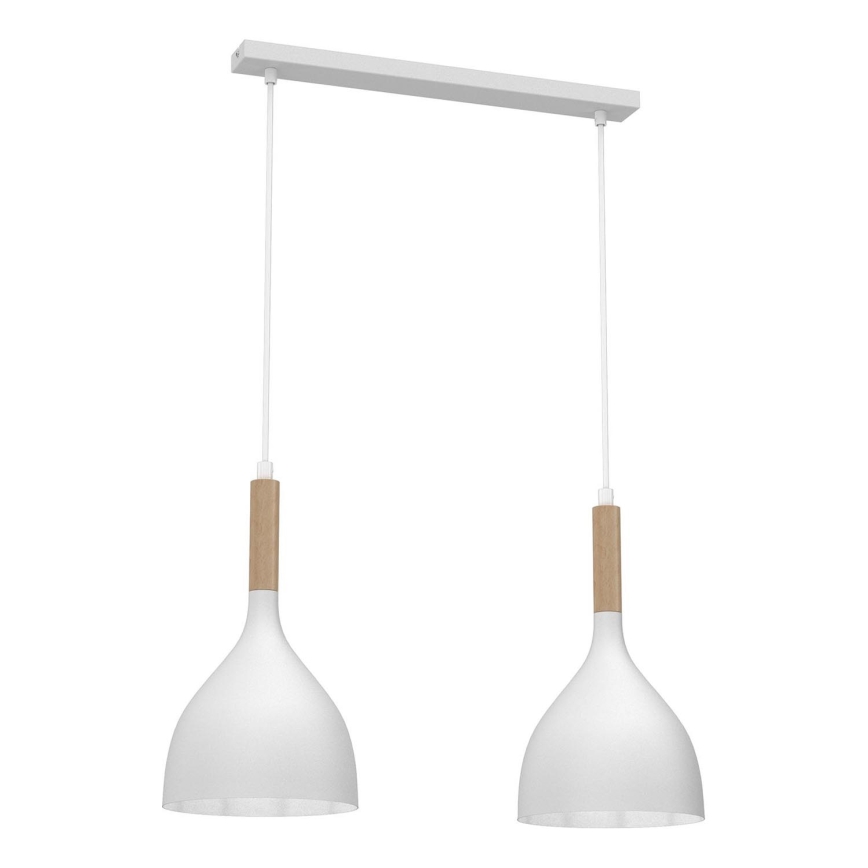 Hängeleuchte NOAK WOOD 2xE27/15W/230V weiß/Buche