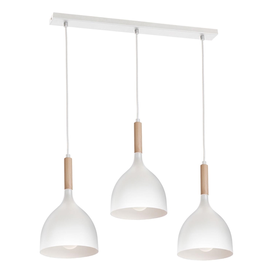 Hängeleuchte NOAK WOOD 3xE27/15W/230V weiß/Buche