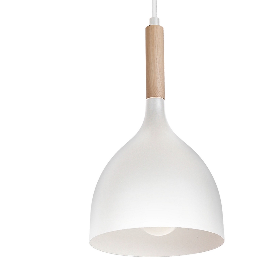 Hängeleuchte NOAK WOOD 4xE27/15W/230V weiß/Buche