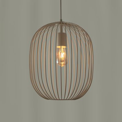 Hängeleuchte OVELLA 1xE27/15W/230V Ø 34 cm cremefarben