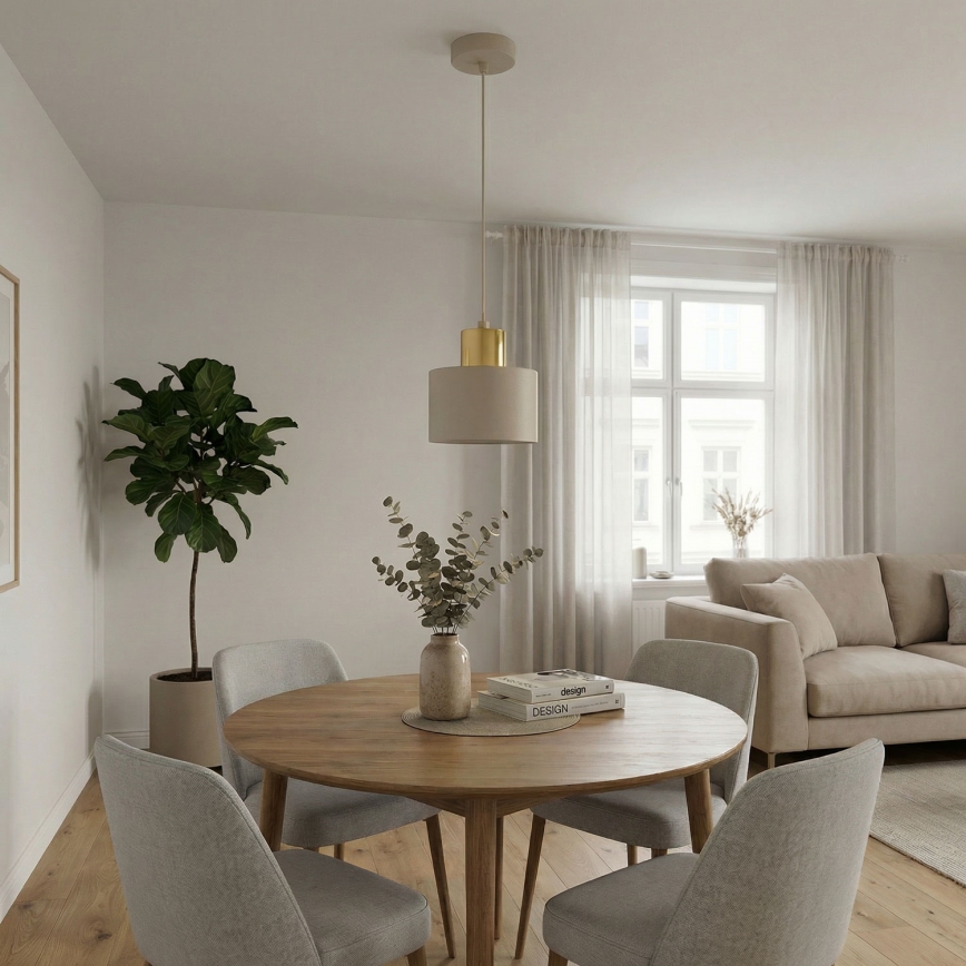 Hängeleuchte PARKLA an Kabel 1xE27/15W/230V beige/gold