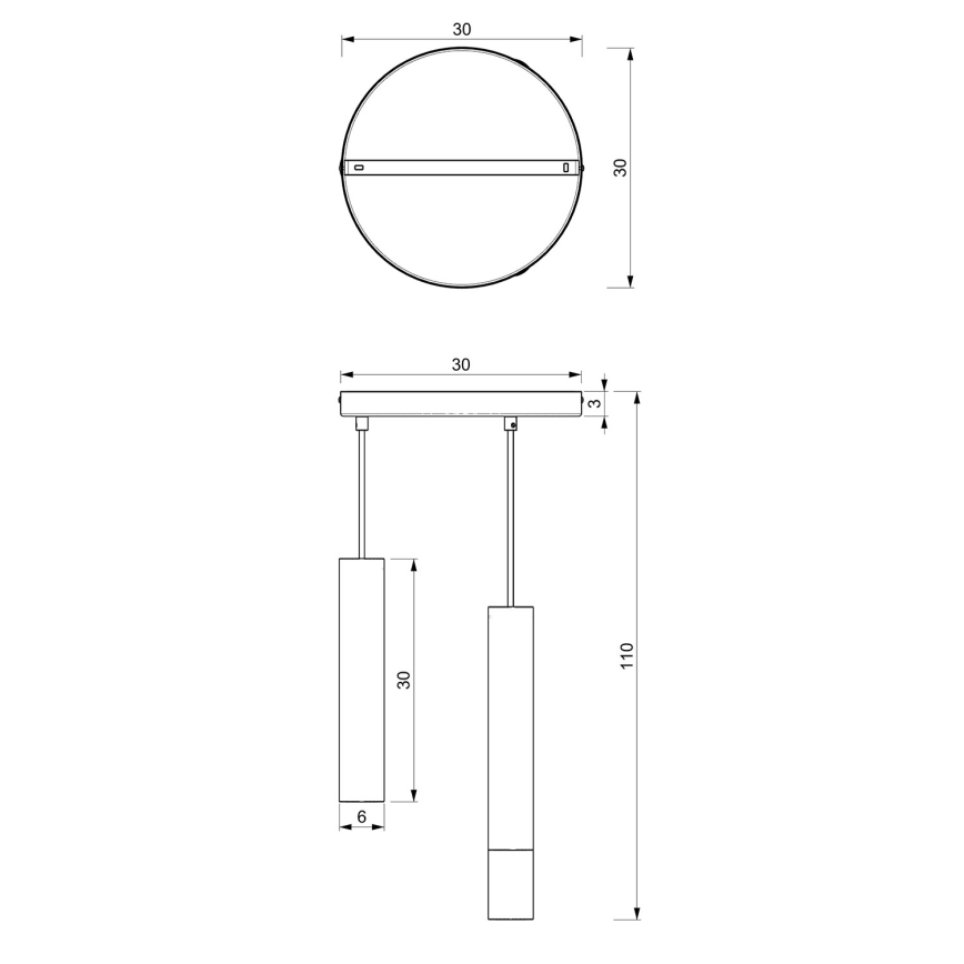 Hängeleuchte RAITO 3xGU10/8W/230V messing