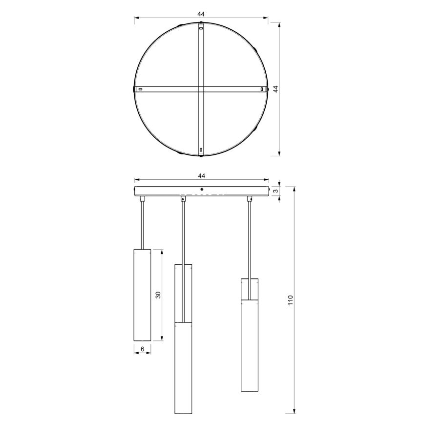 Hängeleuchte RAITO 6xGU10/8W/230V messing