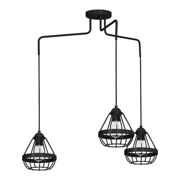 Hängeleuchte RING 3xE27/60W/230V Spinne schwarz