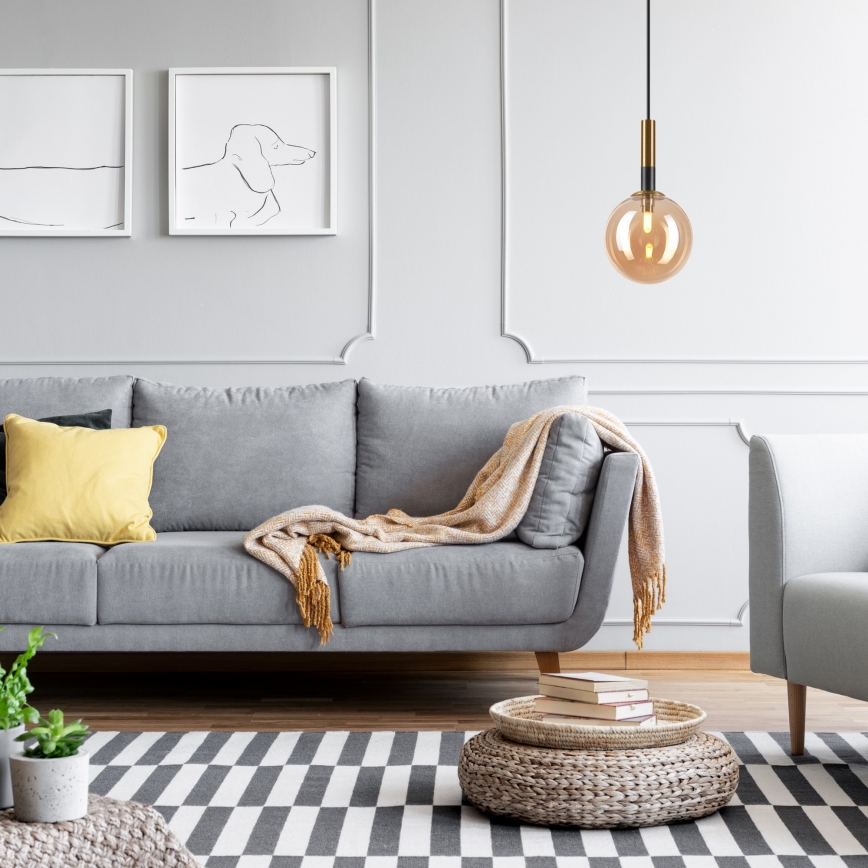 Hängeleuchte ROLLO 1xG9/5W/230V golden/rauchig beige