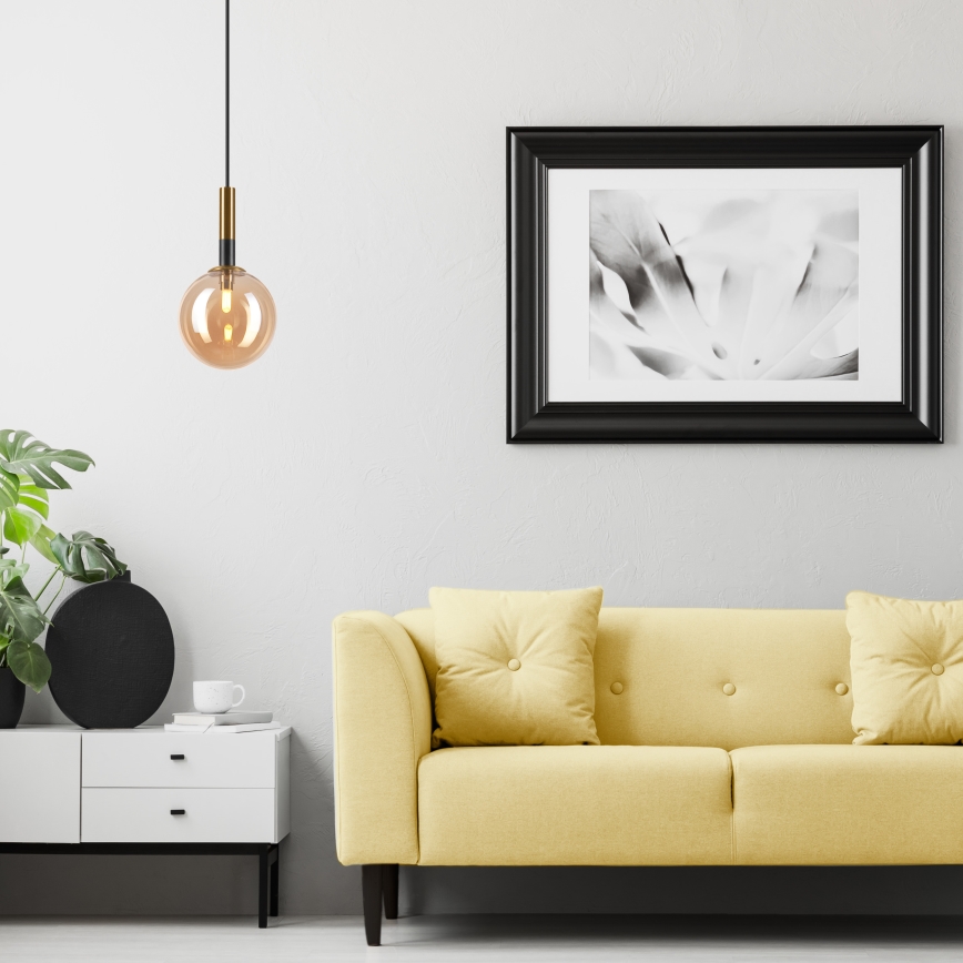 Hängeleuchte ROLLO 1xG9/5W/230V golden/rauchig beige
