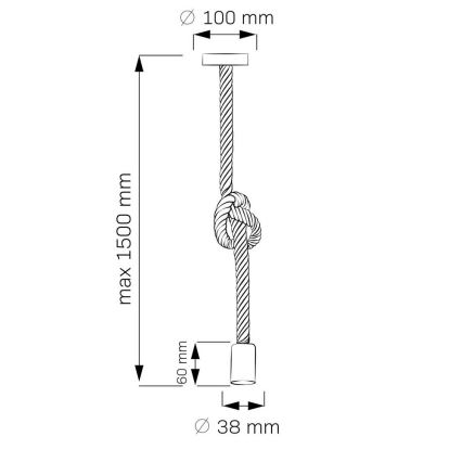 Hängeleuchte ROPE 1xE27/12W/230V