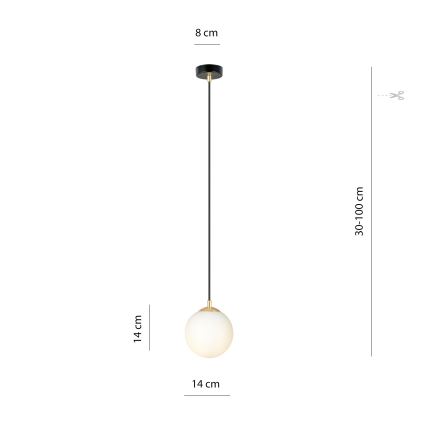 Hängeleuchte ROYAL 1xE14/10W/230V d 14 cm schwarz