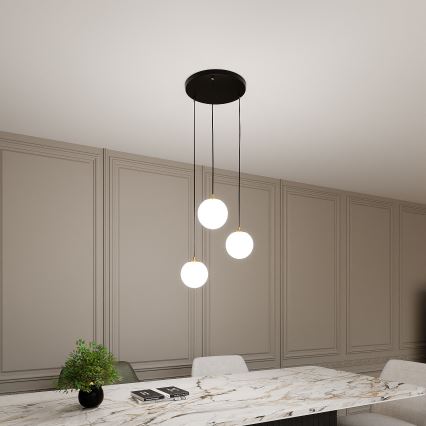 Hängeleuchte ROYAL 3xE14/10W/230V d 30 cm schwarz