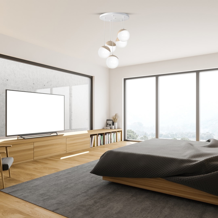 Hängeleuchte SFERA WOOD 5xE14/40W/230V