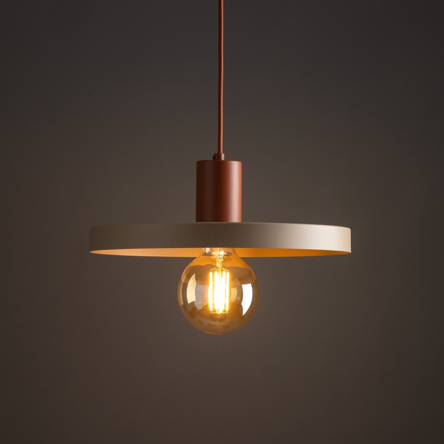 Hängeleuchte SILA 1xE27/15W/230V d 40 cm beige/Ziegel