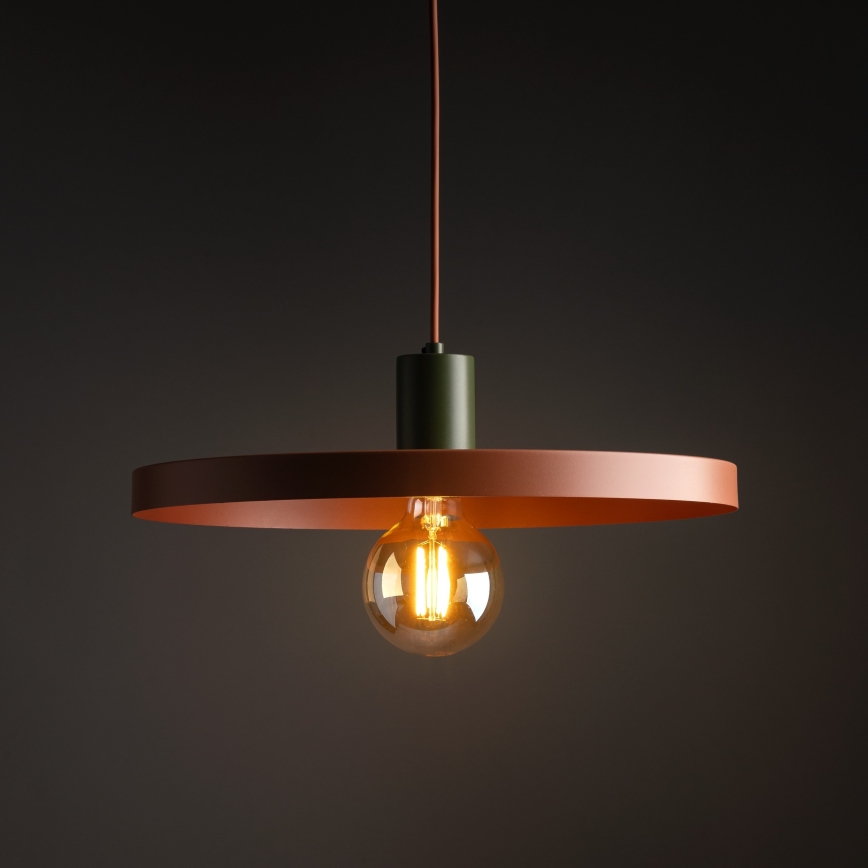 Hängeleuchte SILA 1xE27/15W/230V d 40 cm Ziegel/grün