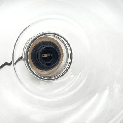 Hängeleuchte SINGLE mit Kabel, 1xE27/60W/230V, Ø 28 cm, Eiche