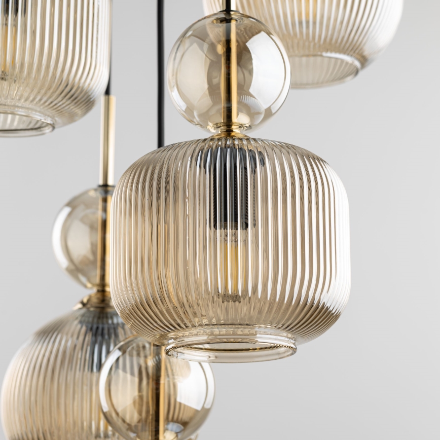 Hängeleuchte SOPHIA 5xE14/10W/230V schwarz/rauchbeige