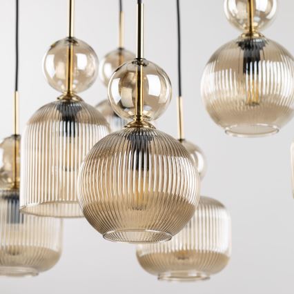 Hängeleuchte SOPHIA 5xE14/10W/230V schwarz/rauchbeige