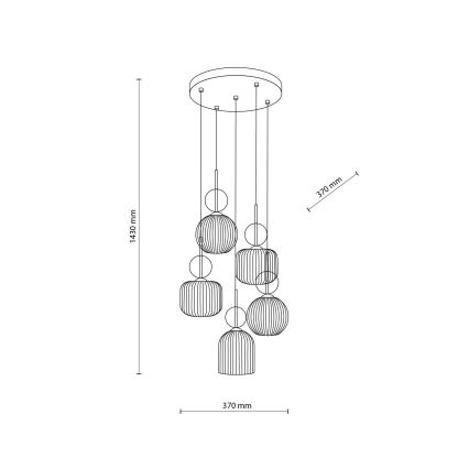 Hängeleuchte SOPHIA 5xE14/10W/230V schwarz/rauchbeige