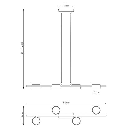 Hängeleuchte SORA 4xGX53/12W/230V schwarz