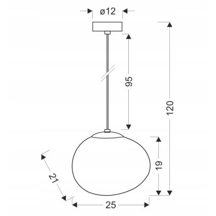 Hängeleuchte STONES 1xE27/40W/230V d 25 cm