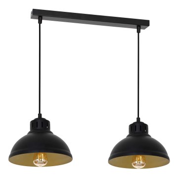 Hängeleuchte SVEN 2xE27/15W/230V schwarz/golden