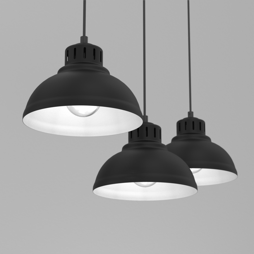 Hängeleuchte SVEN 3xE27/15W/230V schwarz