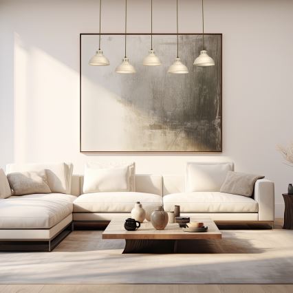 Hängeleuchte SVEN 5xE27/15W/230V beige