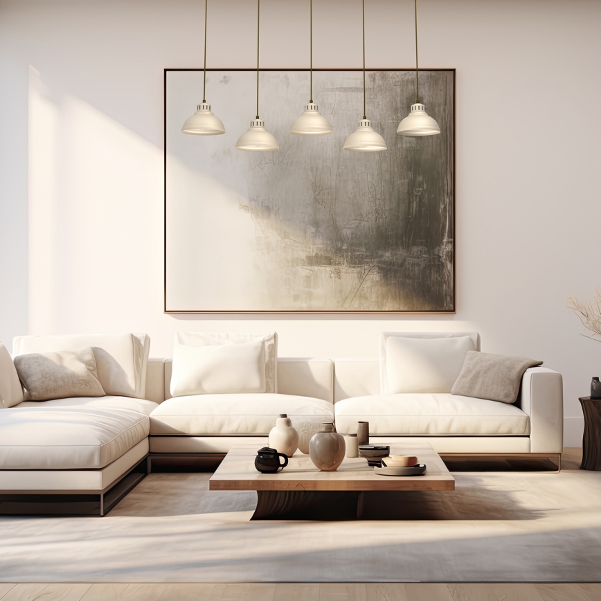 Hängeleuchte SVEN 5xE27/15W/230V beige