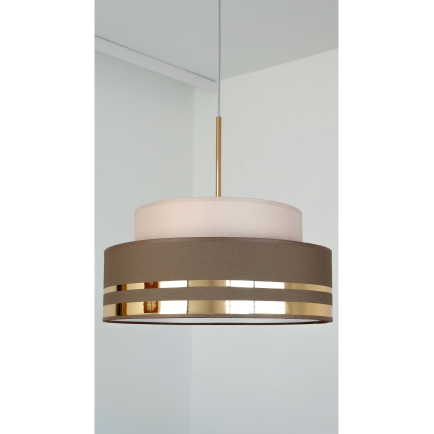 Hängeleuchte TAMI 1xE27/60W/230V beige/braun/golden