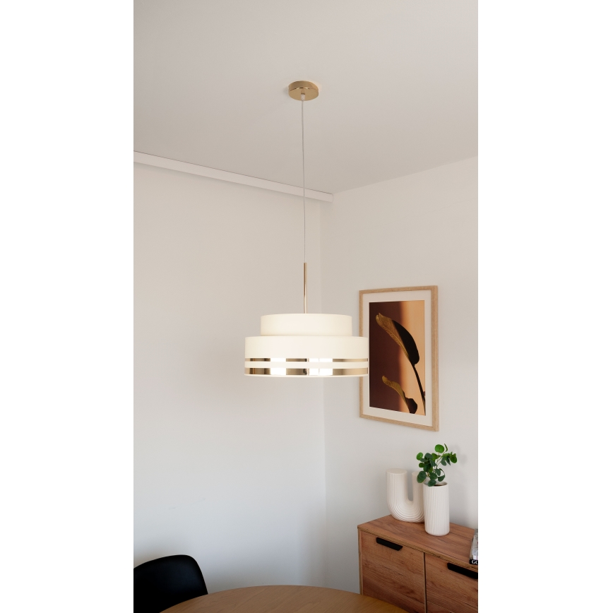Hängeleuchte TAMI 1xE27/60W/230V beige/golden