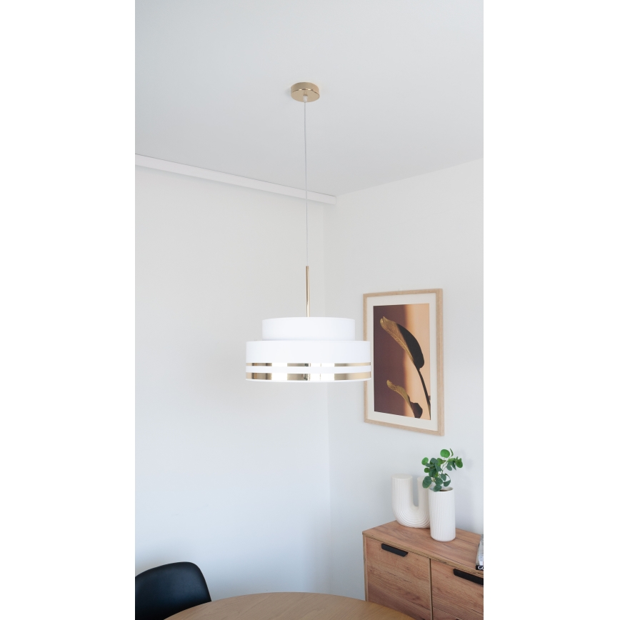 Hängeleuchte TAMI 1xE27/60W/230V cremefarben/golden