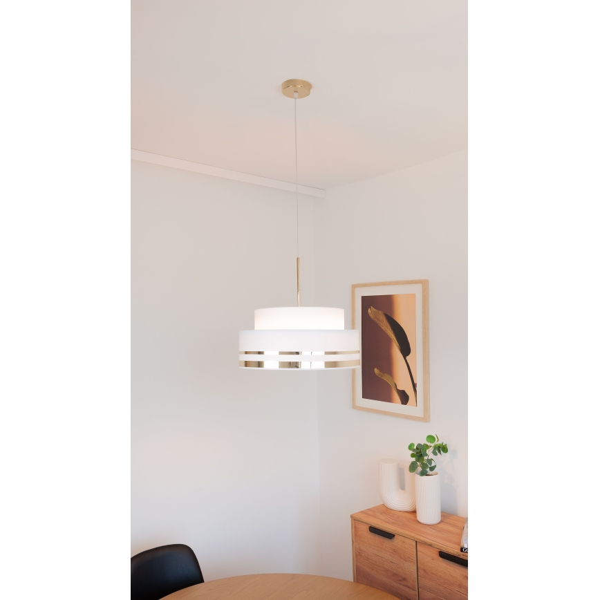 Hängeleuchte TAMI 1xE27/60W/230V cremefarben/golden