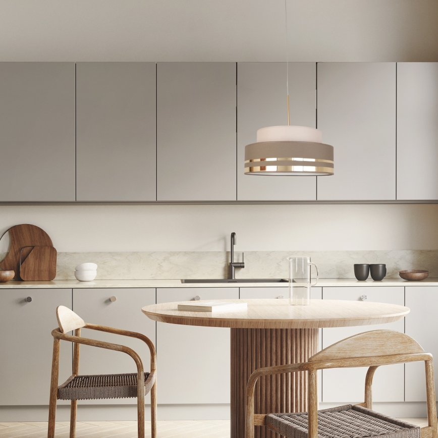 Hängeleuchte TAMI 1xE27/60W/230V d 40 cm beige/braun/golden