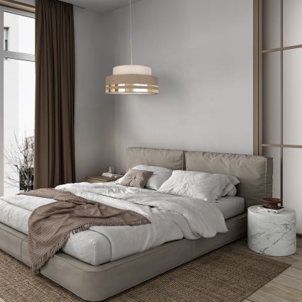 Hängeleuchte TAMI 1xE27/60W/230V d 40 cm beige/braun/golden