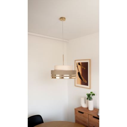 Hängeleuchte TAMI 1xE27/60W/230V d 40 cm beige/braun/golden