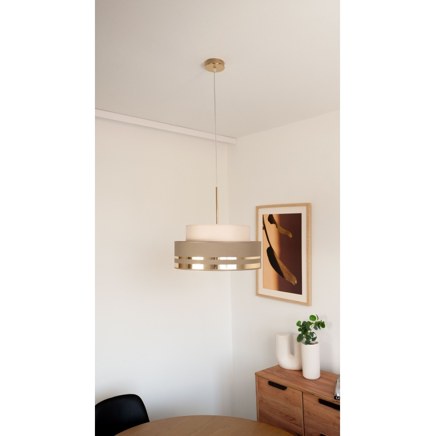 Hängeleuchte TAMI 1xE27/60W/230V d 40 cm beige/braun/golden