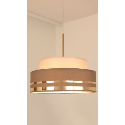 Hängeleuchte TAMI 1xE27/60W/230V d 40 cm beige/braun/golden