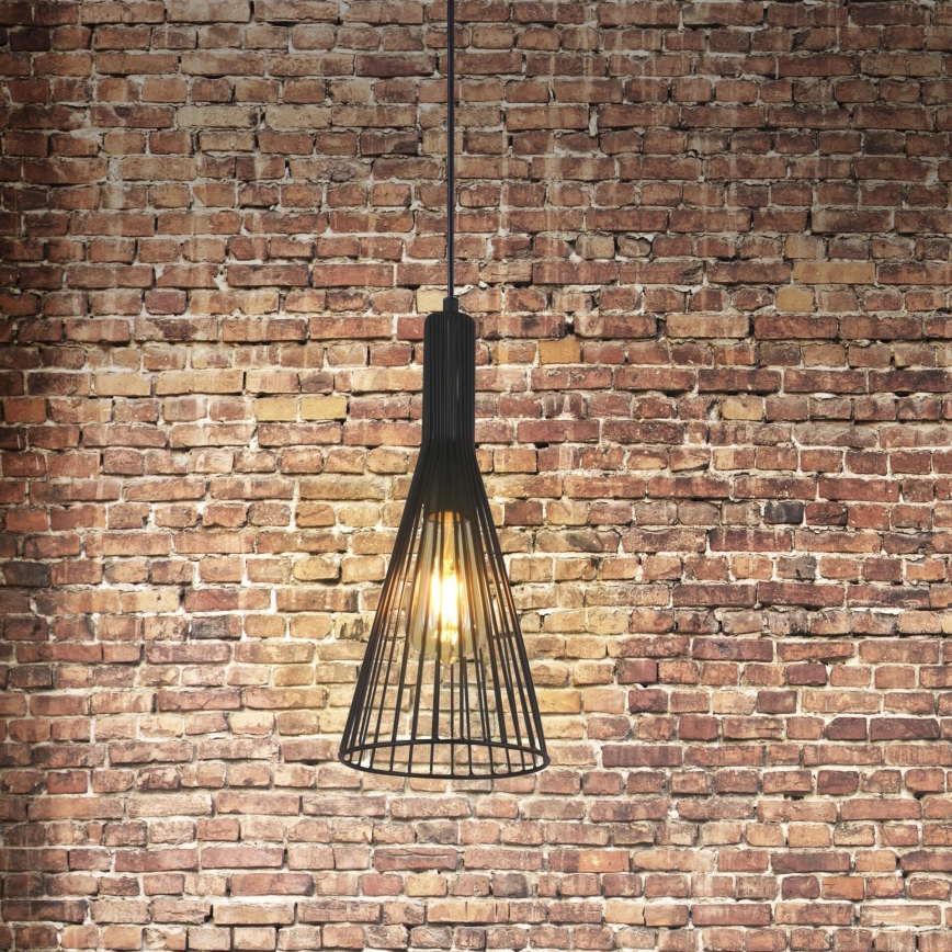 Hängeleuchte TIANA 1xE27/20W/230V d 15,5 cm schwarz