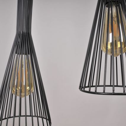 Hängeleuchte TIANA 1xE27/20W/230V d 15,5 cm schwarz