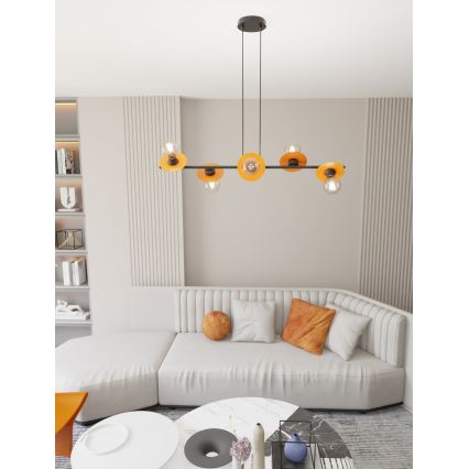 Hängeleuchte TOKEN 6xE27/15W/230V orange
