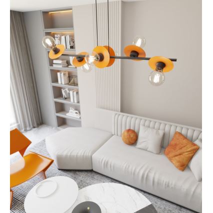 Hängeleuchte TOKEN 6xE27/15W/230V orange