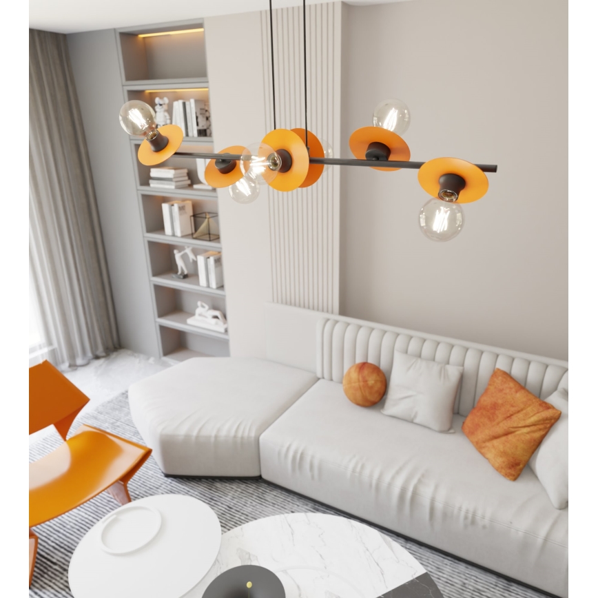 Hängeleuchte TOKEN 6xE27/15W/230V orange