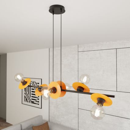 Hängeleuchte TOKEN 6xE27/15W/230V orange