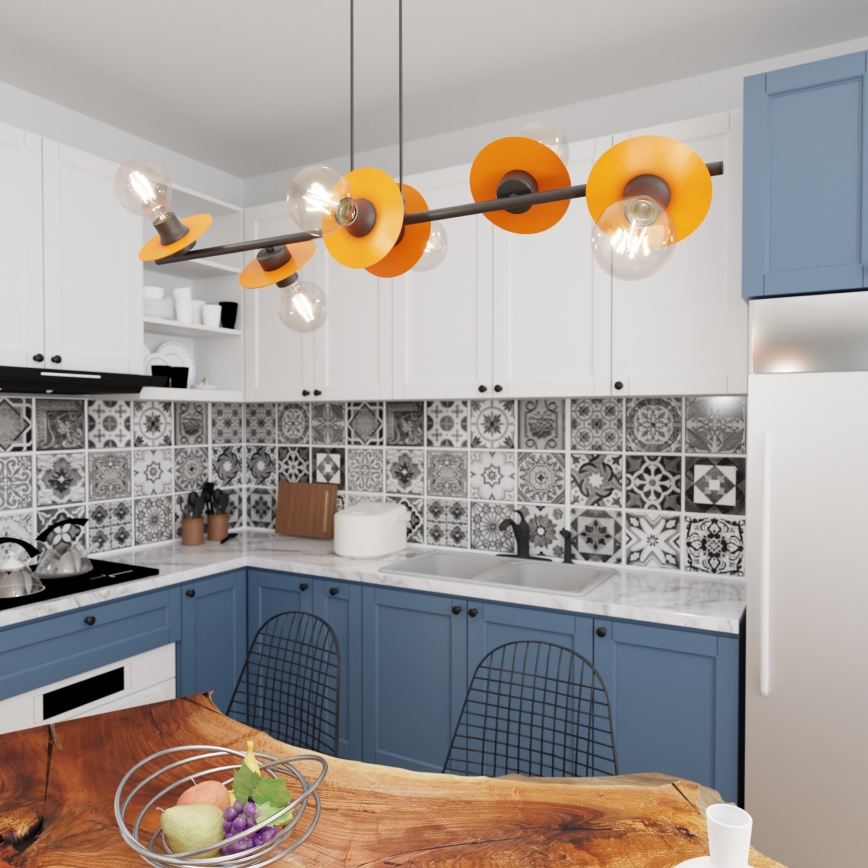 Hängeleuchte TOKEN 6xE27/15W/230V orange