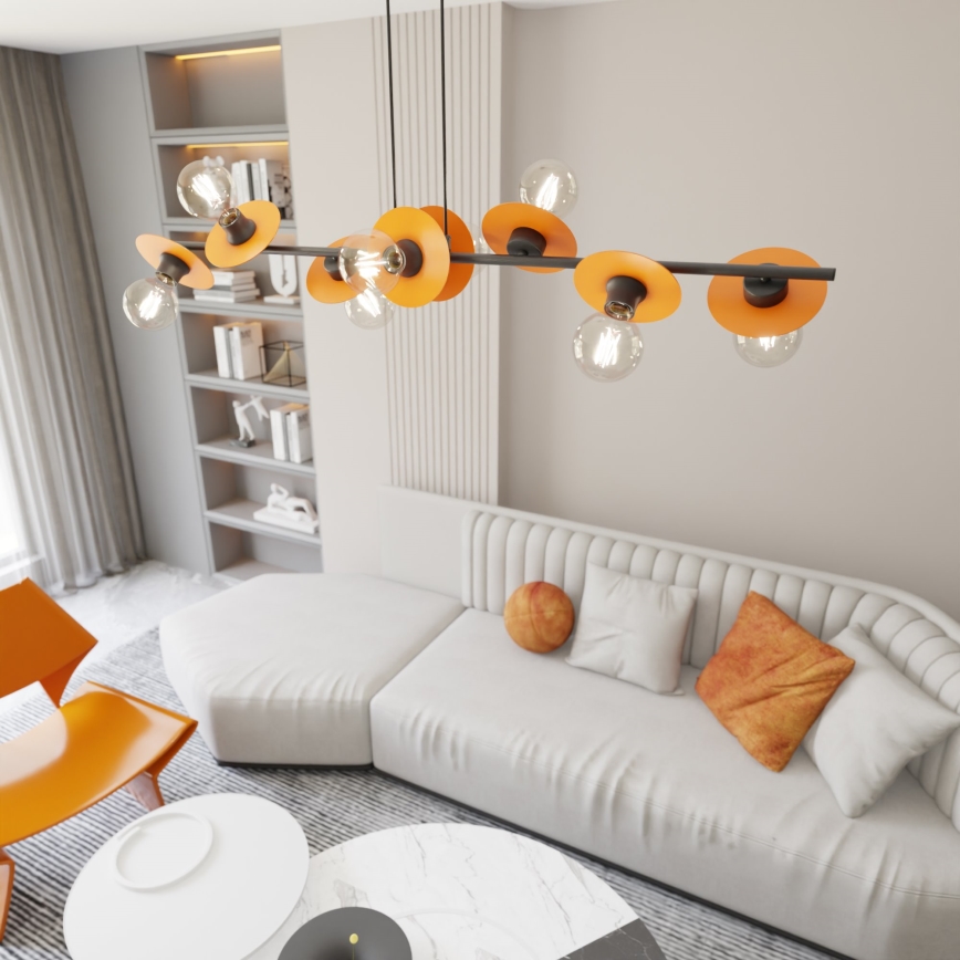 Hängeleuchte TOKEN 8xE27/15W/230V orange