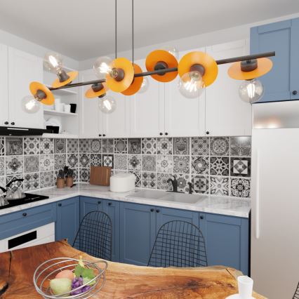 Hängeleuchte TOKEN 8xE27/15W/230V orange