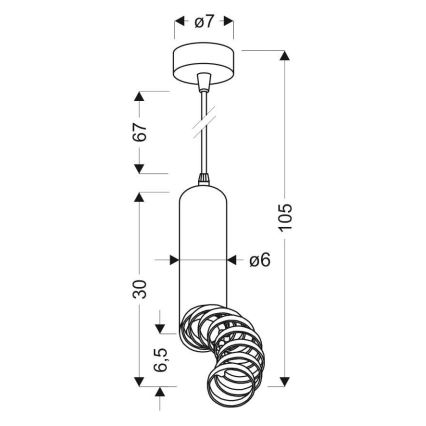 Hängeleuchte TUBA 1xGU10/50W/230V weiß