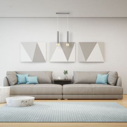 Hängeleuchte TUBA 2xE27/15W/230V grau