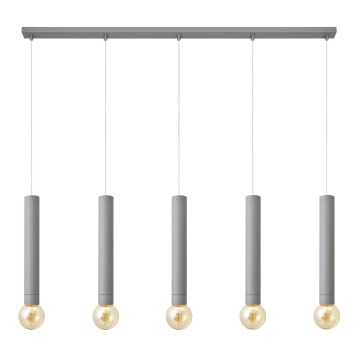 Hängeleuchte TUBA 5xE27/15W/230V grau